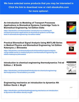 Introduction to biomedical engineering 3ed. Edition Enderle J. | PDF