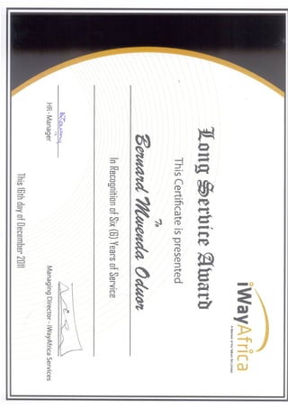 IwayAfrica Long Service Award -2011