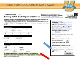 OSHA 300A: DEADLINE IS DAYS AWAY
26
14
 
