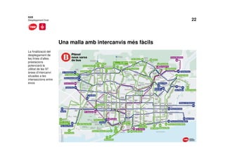 22
Una malla amb intercanvis més fàcils
NXB
Desplegament final
La finalització del
desplegament de
les línies d’altes
prestacions
potenciarà la
utilitat de les 97
àrees d’intercanvi
situades a les
interseccions entre
eixos
 