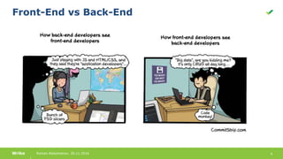 4Roman Abdulmanov, 30.11.2016Wrike
Front-End vs Back-End
 