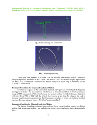 DESIGN AND ANALYSIS OF I.C. ENGINE PISTON AND PISTON-RING USING CATIA ...
