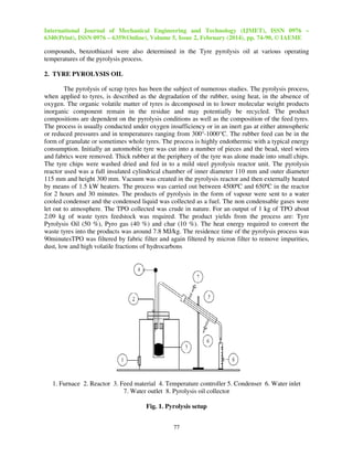 EXPERIMENTAL INVESTIGATION OF A DI DIESEL ENGINE USING TYRE PYROLYSIS ...
