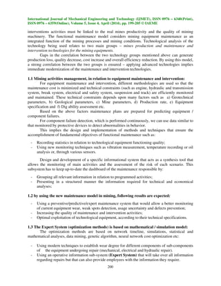 ADVANCED FUNCTIONAL MAINTENANCE MANAGEMENT FOR MINING EXCAVATOR | PDF