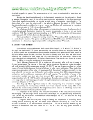 COMPUTATIONAL STUDY OF COOLING OF PV SOLAR PANEL USING FINNED HEAT PIPE ...