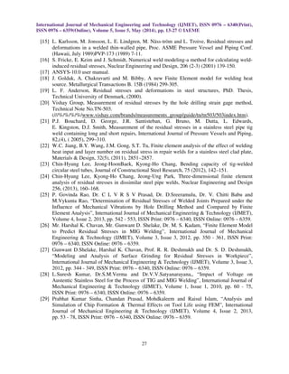 ANALYSIS OF RESIDUAL STRESSES AND DISTORTIONS IN TIG-WELDED STAINLESS ...