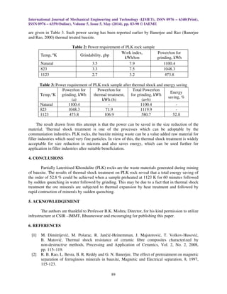 AN APPROACH FOR ENERGY CONSERVATION ON PARTIALLY LATERISED KHONDALITE ...