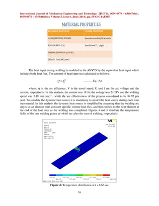 FINITE ELEMENT METHODOLOGY OF RESIDUAL STRESS IN BUTT WELDING OF TWO ...