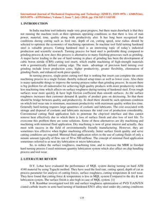 INVESTIGATION AND OPTIMIZATION OF TURNING PROCESS PARAMETER IN WET AND ...