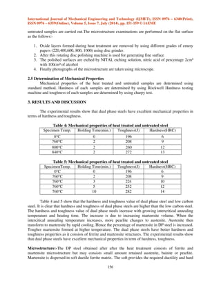 DEVELOPMENT OF DUAL PHASE STEEL AND DETERMINATION OF IT'S MECHANICAL ...