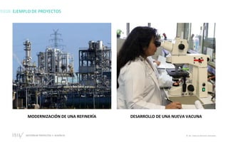 GESTIÓN DE PROYECTOS • SESIÓN 01 © ISIL. Todos los derechos reservados
MODERNIZACIÓN DE UNA
REFINERÍA
DESARROLLO DE UNA
NUEVA VACUNA
EJEMPLO DE PROYECTOS
MODERNIZACIÓN DE UNA REFINERÍA DESARROLLO DE UNA NUEVA VACUNA
 