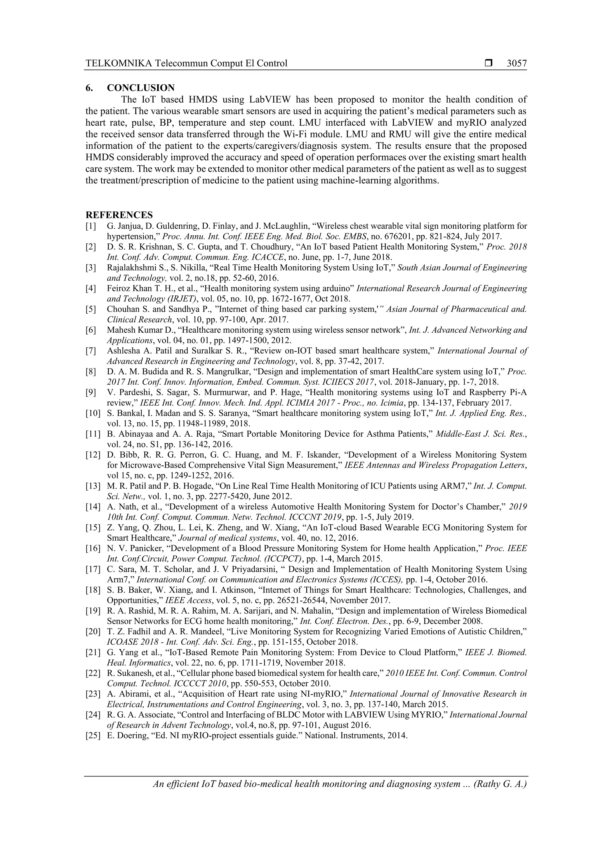 An efficient IoT based biomedical health monitoring and diagnosing ...