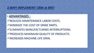CONDITION BASED MONITORING PRESENTATION | PPT
