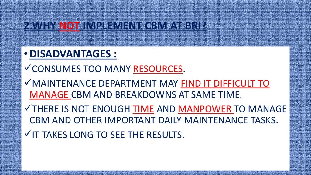 CONDITION BASED MONITORING PRESENTATION
