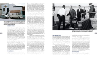 am, Magnes, Movies
In the meantime, Harry Bold, a surfer from Durban, had
traveled to California and met up with Dick. Just before he
left in 1961, Bold bought a 9'6" from Bob Olsen’s store in Seal
Beach and returned on a freighter to Durban via Cape Town
where, through a meeting arranged by Metz, Whitmore
was waiting for him on the docks. “The big focus, of course,
was the new board I had brought with me,” recalls Bold.
“It was the first polyurethane board to reach the country
and had a beautiful shape and polished finish...John was
very impressed and took measurements.”
Whitmore soon began to reproduce the sleek
lines of the Ole, which was a far cry from his chunky-railed
polystyrene boards. Metz then came back to Cape Town for
two weeks and brought a few Clark Foam blanks. The timing
couldn’t have been more perfect as John had just moved to
his first legit premises in Cape Town. “From then Whitmore
leapfrogged 20 years ahead,” says Metz, “just because of
our chance meeting.” Though he was still working at VW,
John’s reputation as a master craftsman was also spreading
and—thanks to his boards—surfing was growing fast. “John
would not accept second best, and he was always striving
for perfection,” adds Earl Krause.
In the summer of 1961,John and Earl traveled up the
east coast. Aside from revisiting a few spots and uncovering
a few new ones (including Jeffrey’s Bay, which he says they
didn’t surf, but scoped through binoculars from the N2
highway and deemed “too fast”), they delivered a couple of
the new-fangled Clark blown shapes to suitably impressed
surfboard shapers in Durban, such as Baron Stander. Back
in Cape Town, John continued to shape both polystyrene
and urethane boards when he could get a few blanks from
Grubby, with whom he was now dealing directly. Through
Dick, he also made contact with John Severson and Bruce
Brown and began importing Surfer magazine and Slippery
When Wet and Waterlogged, which he screened three
times a day to sell-out crowds across South Africa, fueling
the country’s first nationwide surfing boom.
e Endless Summ
In late 1963, John Whitmore greeted Brown, August, and
Hynson at Cape Town airport. Spurred by Metz’s glowing
Kombis and Craysh
In the late 1950s, Whitmore began working as a salesman
for the exclusive distributors of Volkswagen in Cape Town,
though he continued shaping at night and on the weekends
and supplied boards to surfers as far afield as Durban. For
a time, John’s VW “Kombi” was the only one in the country
and the first true Saffa surf mobile, as the Oom built the
first customized surfboard roof racks to deliver boards
around the peninsula and for surf sojourns (on one such
mission discovering Elands Bay). On frequent business
trips to the VW manufacturing plant in Port Elizabeth,
John was able to deliver boards up the coast and uncover
scores of surf spots all the way to St. Francis, often using
his fluent Afrikaans to sweet talk skeptical farmers into
allowing him on their property.
Back in Cape Town, the Oom’s beachside Beta Road
bungalow in Bakoven had become the headquarters of the
late 1950s Atlantic surfing clique. Here the group would
bodysurf or catch waves at a small bombie out front, or
gather in the mornings for their surf trips around the
peninsula or up the coast, and then celebrate when they
returned. “The house was often full of people, and we would
party well into the early hours of the morning,” remembers
Pat Gerstle, who through his marriage to her older sister,
Thelma, had become John’s sister-in-law and moved into
the small wooden cabin along with her mother.
e Calirnia Kid
It was exactly to such an eclectic scene that a California
surfer, Dick Metz, somehow soon stumbled in to; an
incredible piece of fate that would later have a profound
effect on all concerned. In 1958, the Laguna native had quit
working for his friend Grubby Clark to travel through
Central America, Tahiti, Vietnam, and Australia where Dick
surfed for a few months before continuing on to Singapore,
India, and Africa. From Kenya in early 1959, the boardless
Metz then hitched a ride from Tanganyika to Zimbabwe
where he arrived at night. “I could see a couple of huts and
a little fire,” remembers Dick, who on a whim decided to
continue with the driver to his final destination, Cape Town.
“I said, ‘I’ll see Victoria Falls on the way back; let’s go.’”
A week of hard driving later, Dick found himself
on the Atlantic coast, standing above a small boulder—and
bungalow-lined cove called Glen Beach—where he was
astounded to see a lone goofy-footer surfing in tiny waves.
“I had been living out in the bush with hunters, just hitch-
hiking around,” laughs Metz, who recalls that Whitmore at
first took offense to his brash appraisal of his lost polystyrene
ride, when the scruffy interloper retrieved it for him from
the shorebreak. “I did say something derogatory...like, ‘this
is probably the ugliest surfboard I have ever seen,’” says
Dick. “John got a little indignant and said, ‘Well what the
hell do you know about surfboards?’ and I said, ‘Obviously
I know more than you do because this thing really stinks!’”
After a short, awkward silence, they packed out
laughing. Whitmore invited him home and an impromptu
but typically debauched night followed with around 30
people and tons of wine, steak, and crayfish. Metz was
understandably more than a little amazed where he’d ended
up. “Bakoven looks just like Laguna Beach,” he explains.
“I mean there’s white sandy beaches and rocky points, and
all of a sudden I was home. I was so enthralled and excited
and carried away by the whole situation I got terribly drunk;
they threw me in the back of the Kombi where I threw up
for about two days.”
Enigmatic Metz quickly ingratiated himself into
the Whitmore household. He embarked on a relationship
with teenaged Patty and spent the following couple of
months surfing and diving with John all over the peninsula
and Elands Bay. “You know, it was just an instant bonding
by the way we lived, the culture, the style, the attitude, the
similarities, the priorities; we were [always] talking about
surfing,” says Dick. Though Whitmore, he adds, knew a little
about the sport, it was not very much. In fact, observing his
equipment—Stone Age compared to what Dick’s contem-
poraries were producing in the States—he promised to hook
John up with much better materials when he got home.
Yet, so besotted with Cape Town and Patty was
Dick, it took him two failed attempts to leave. But when
he eventually returned to the U.S. in 1960—via Durban,
where John set him up with his local mates—he began to
make good on his promise. Back in SoCal, he also regaled
stories of his trip to South Africa to his close friends in
Laguna and Dana Point. “I showed these pictures to Bruce
and Hobie and I told Bruce, ‘You gotta go down there and
meet this friend of mine, John Whitmore....’”
8180
The “Oom’s” momentous meeting with Bruce Brown in Cape Town in December 1963.
Robert August and Mike Hynson in tow, all under the suspicious eye of apartheid-era
airport policemen.
John’s 185 Buitengracht Street factory, the de facto grand central of the ‘60s Cape
Town surfy scene, where Whitmore Surfboards were made and Clark Foam blanks
blown. Note the VWs in the foreground and the Kombi (stacked high with boxes of
Clark Foam). While still working at the VW showroom in Cape Town and shaping boards
at night and on the weekend, the “Oom” is reputed to have sold many a surfer a
combo deal of a surfboard and Kombi or Bug.
JoHnWHitMorecollection
JoHnWHitMorecollection
 