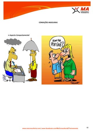 | www.facebook.com/MaConsultoriaETreinamento 40
CONDIÇÕES INSEGURAS
 Aspecto Comportamental
 