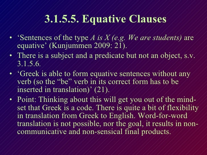 Introduction to Grammar and Verbless Clauses