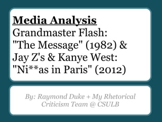 Media Analysis of Old Rap vs. New Rap | PPT