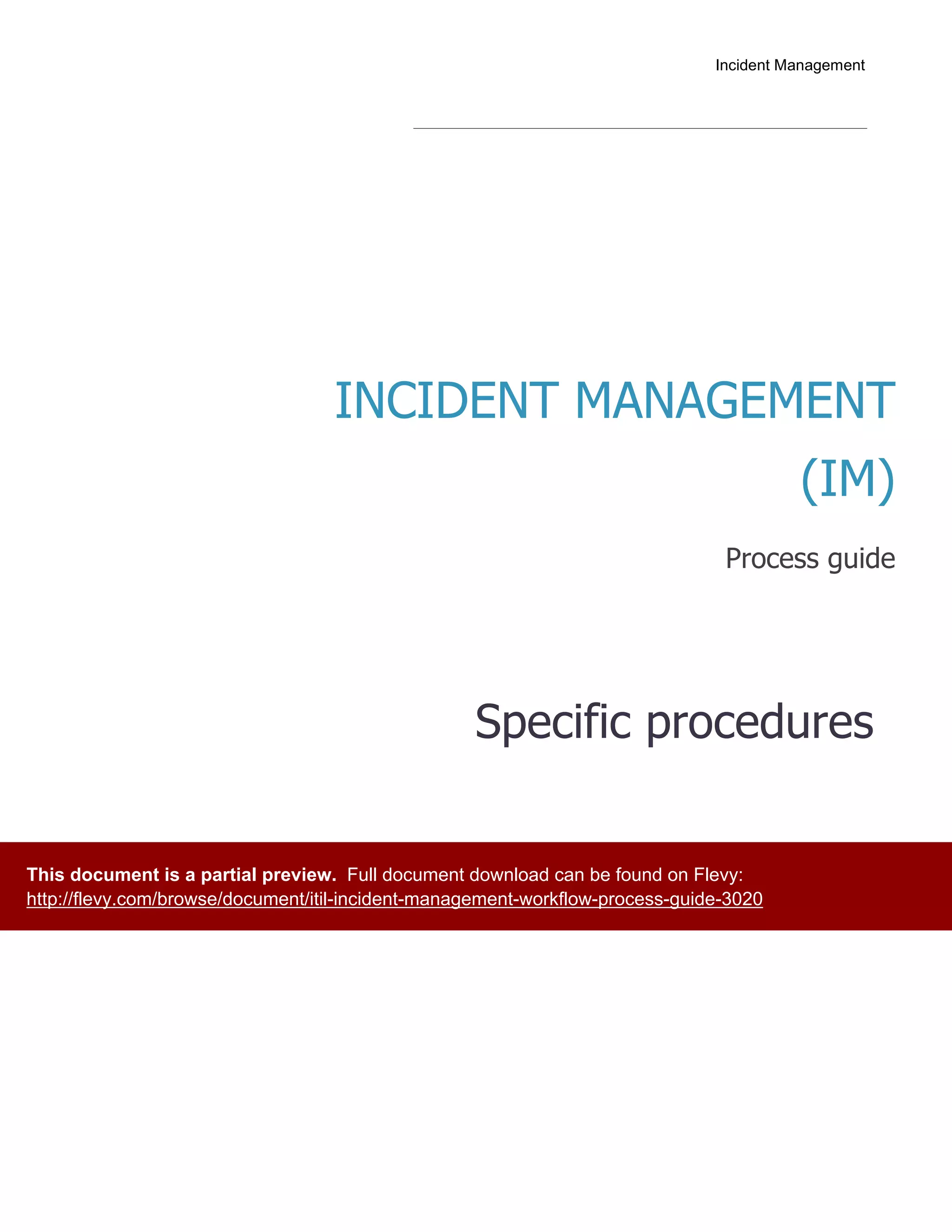 ITIL Incident Management Workflow - Process Guide | PDF