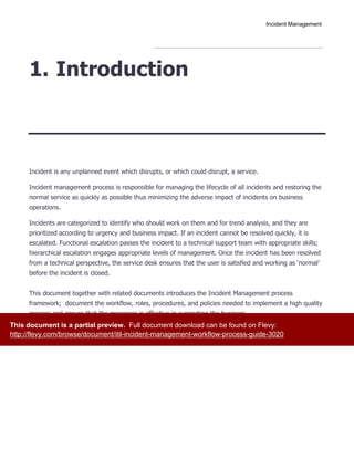 ITIL Incident Management Workflow - Process Guide | PDF