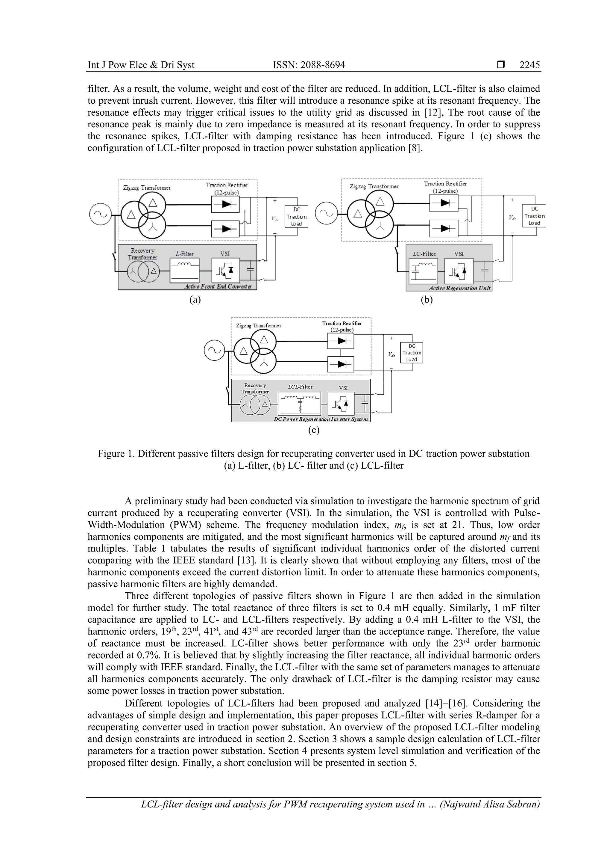 LCL-filter design and analysis for PWM recuperating system used in DC ...