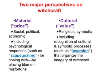 Witchcraft Inversion Witchcraft in historical context and cultural context | PPTX