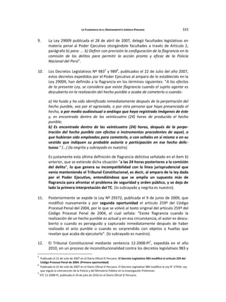 La flagrancia en el Ordenamiento Juridico Peruano | PDF