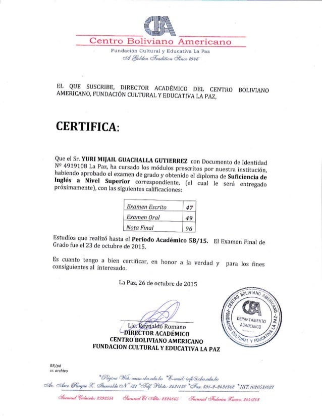 CBA ENGLISH PROFICIENCY CERTIFICATE