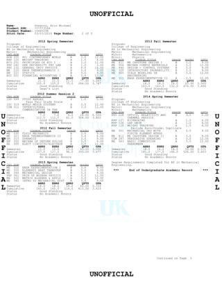 Collegiate Transcript | PDF