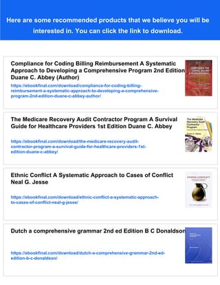 Compliance for Coding Billing Reimbursement A Systematic Approach to ...