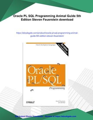 Oracle PL SQL Programming Animal Guide 5th Edition Steven Feuerstein | PDF