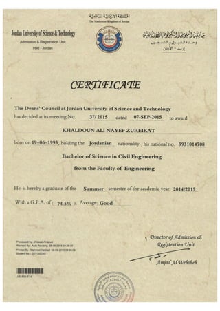 University Certificate 
