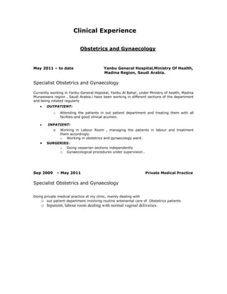 DR NOREEN JAWAD CV PDF | PDF