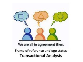 Frame of reference and ego states
Transactional Analysis
 