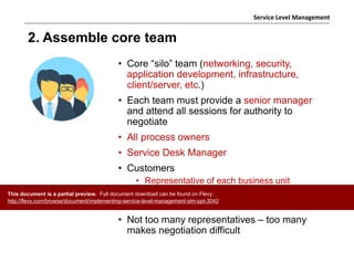 Implementing Service Level Management (SLM) - PPT | PDF
