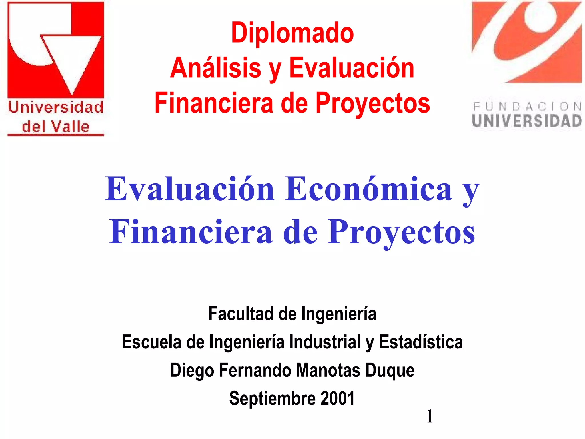 Evaluación financiera de proyectos | PPT