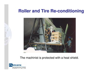 Roller and Tire Re
Roller and Tire Re-
-conditioning
conditioning
The machinist is protected with a heat shield.
 