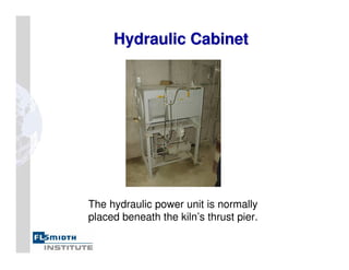 Hydraulic Cabinet
Hydraulic Cabinet
The hydraulic power unit is normally
placed beneath the kiln’s thrust pier.
 