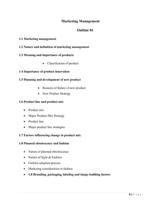 Marketing Management Short Notes | PDF
