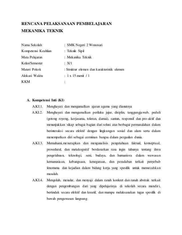 RPP MEKANIKA TEKNIK DOWNLOAD RPP MEKANIKA TEKNIK DOWNLOAD