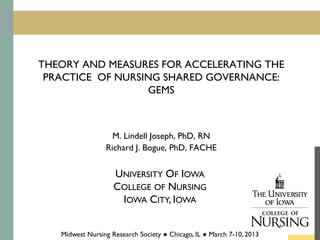 Theory and Measures for Advancing Nursing Shared Governance | PDF