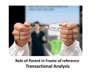 Role of Parent in Frame of reference
Transactional Analysis
 