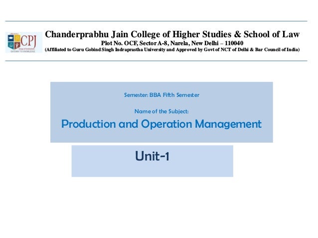 Production And Operation Management Production And Operation Management