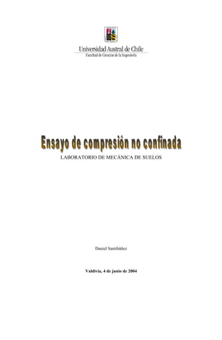 LABORATORIO DE MECÁNICA DE SUELOS




             Daniel Santibáñez




        Valdivia, 4 de junio de 2004
 