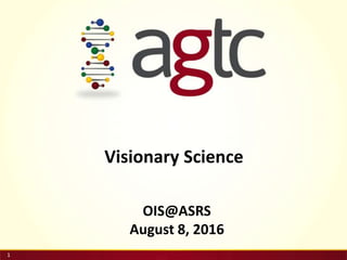 11
OIS@ASRS
August 8, 2016
Visionary Science
 