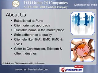 Maharashtra, India


   About Us
         Established at Pune
         ISO 9001: 2008 Certified company
         Client...