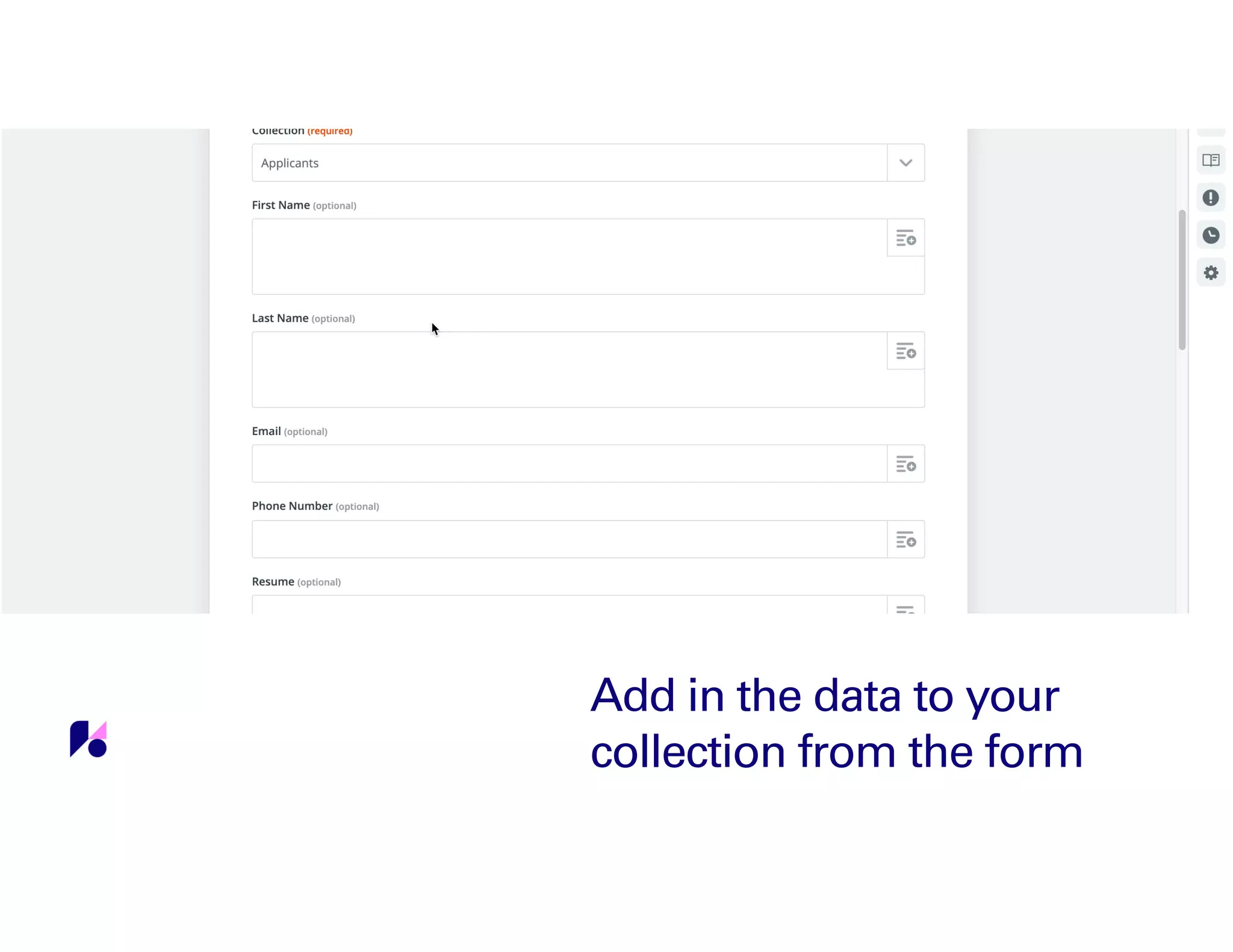 Add in the data to your
collection from the form
 