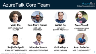 https://azureezy.com
© 2020 AzureEzy and AzureTalk. All rights reserved!
AzureTalk Core Team
3
 