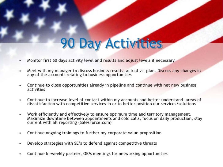 What are some examples of 30-, 60- and 90-day plans?