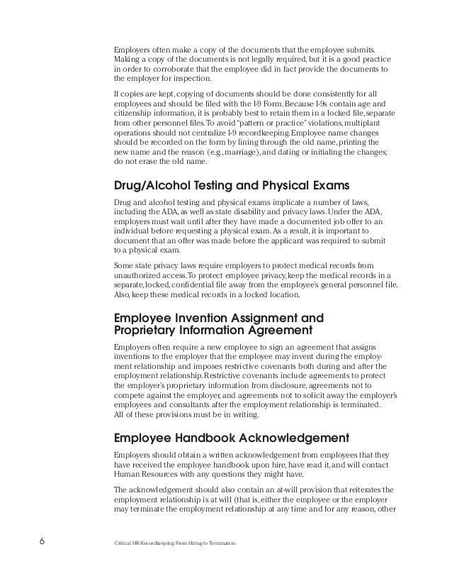 Critical HR Recordkeeping. From hiring to termination.